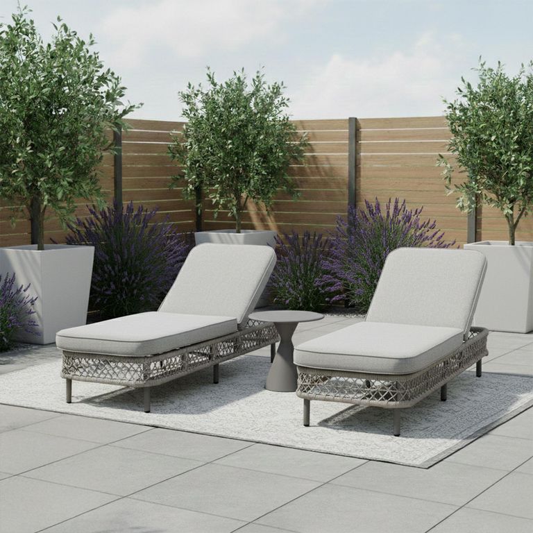Monaco Garden Sun Lounger Set - Cool Linen