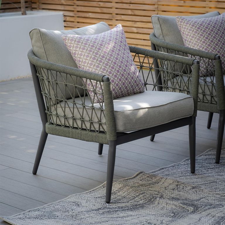 Monaco Garden Sofa Set - 2 Seater - with Coffee Table - Ivy Green