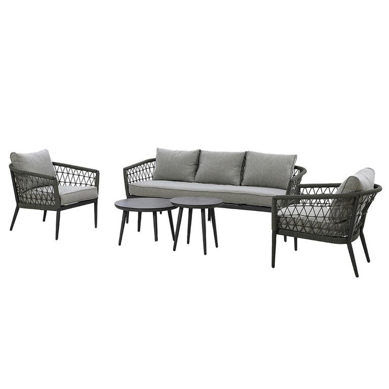 Monaco Garden Sofa Set - 3 Seater - with Coffee Table - Ivy Green
