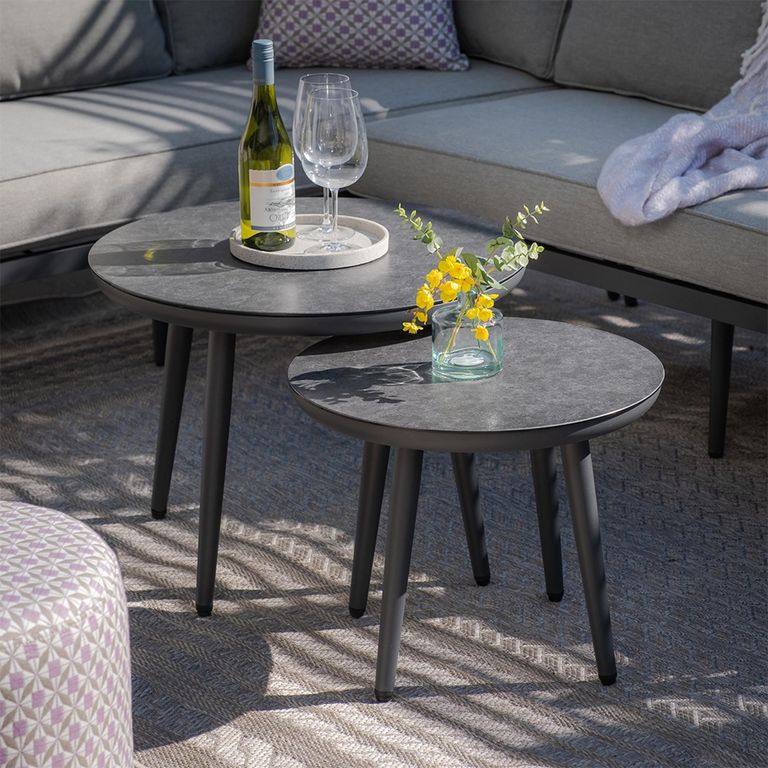 Monaco Small Corner Garden Sofa Set - with Coffee Table - Ivy Green