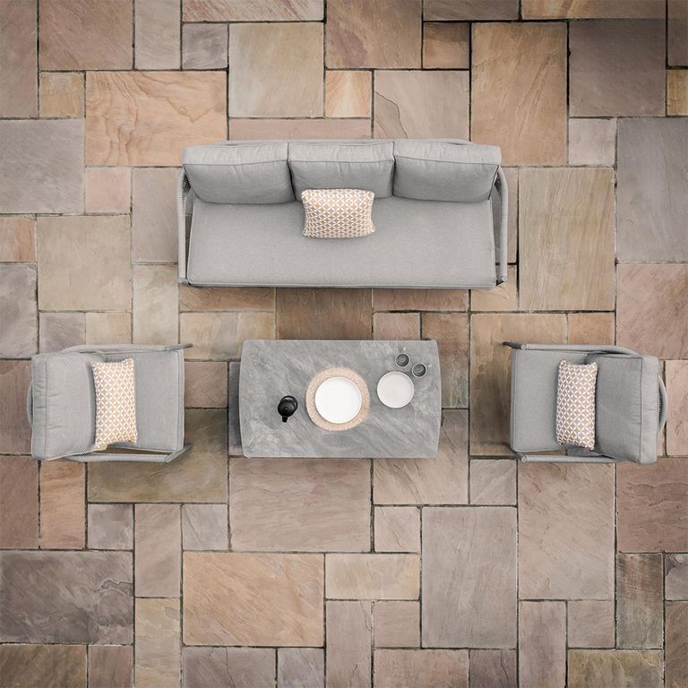 Florence Garden Sofa Set - 3 Seater - Cool Linen