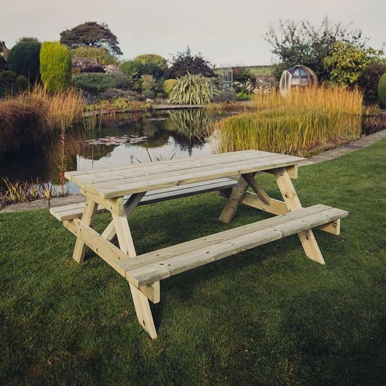Churnet Valley Traditional Redwood Garden Picnic Table -180cm
