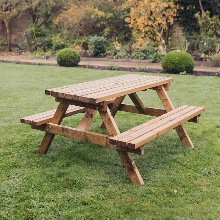 Churnet Valley Deluxe Redwood Garden Picnic Table - 150cm