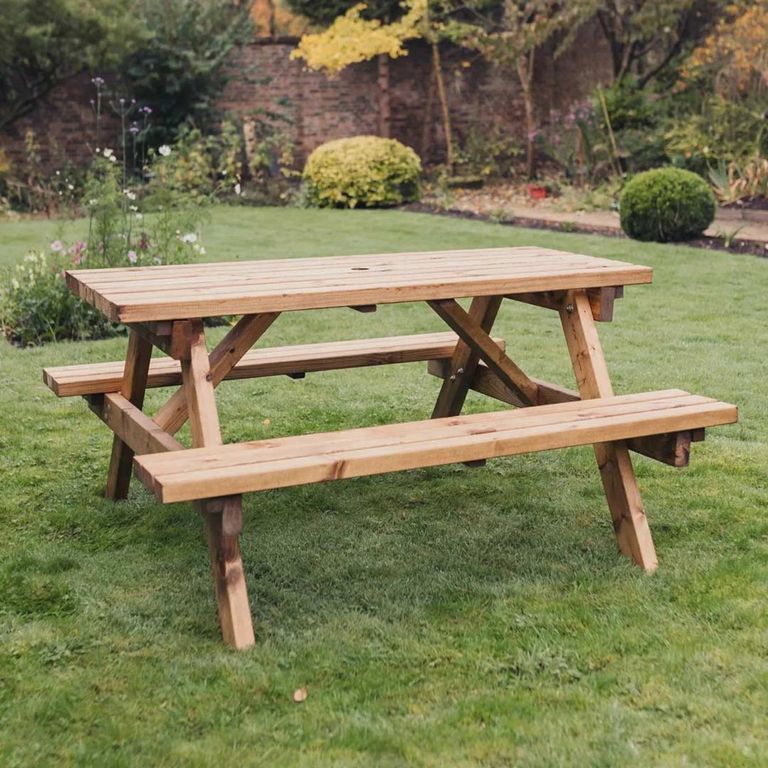 Churnet Valley Deluxe Redwood Garden Picnic Table - 150cm