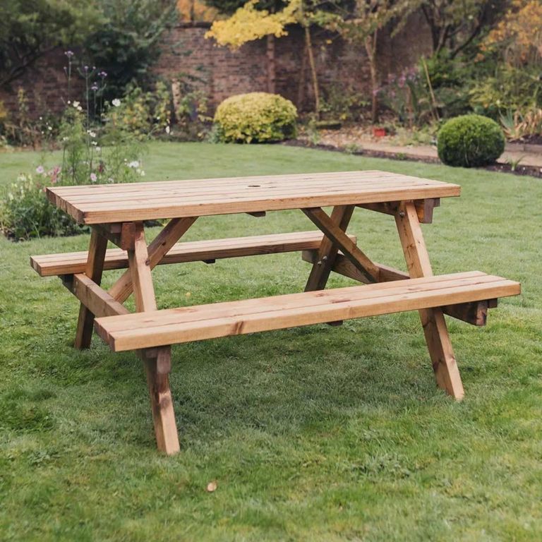 Churnet Valley Deluxe Redwood Garden Picnic Table - 150cm