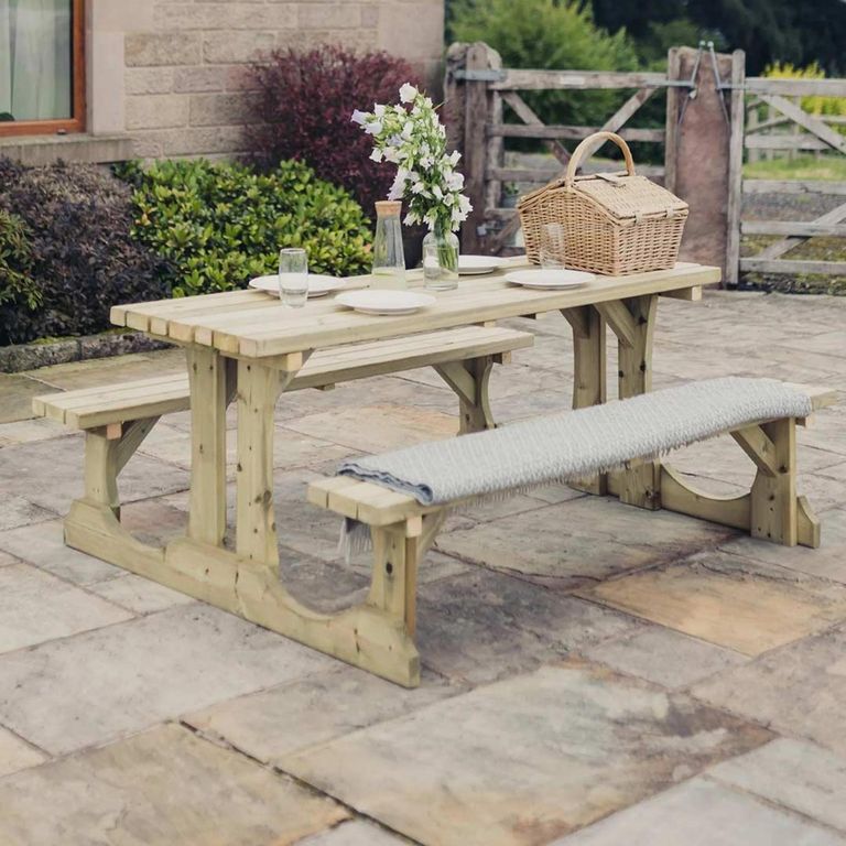 Churnet Valley Lunar Redwood Garden Picnic Table - 150cm