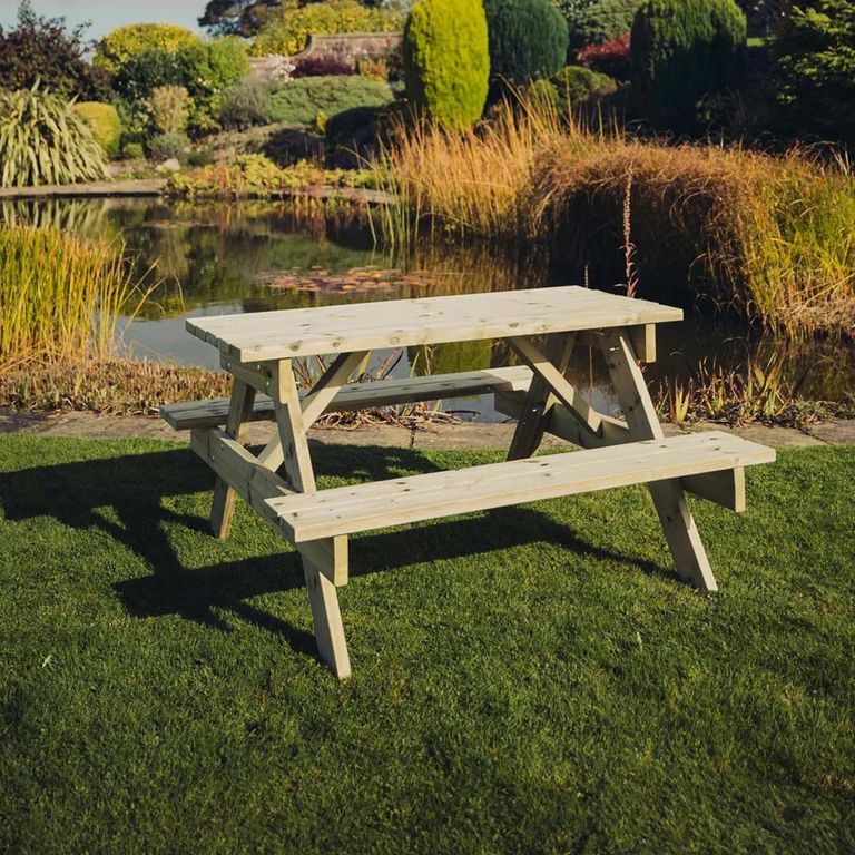 Churnet Valley Traditional Redwood Garden Picnic Table -140cm