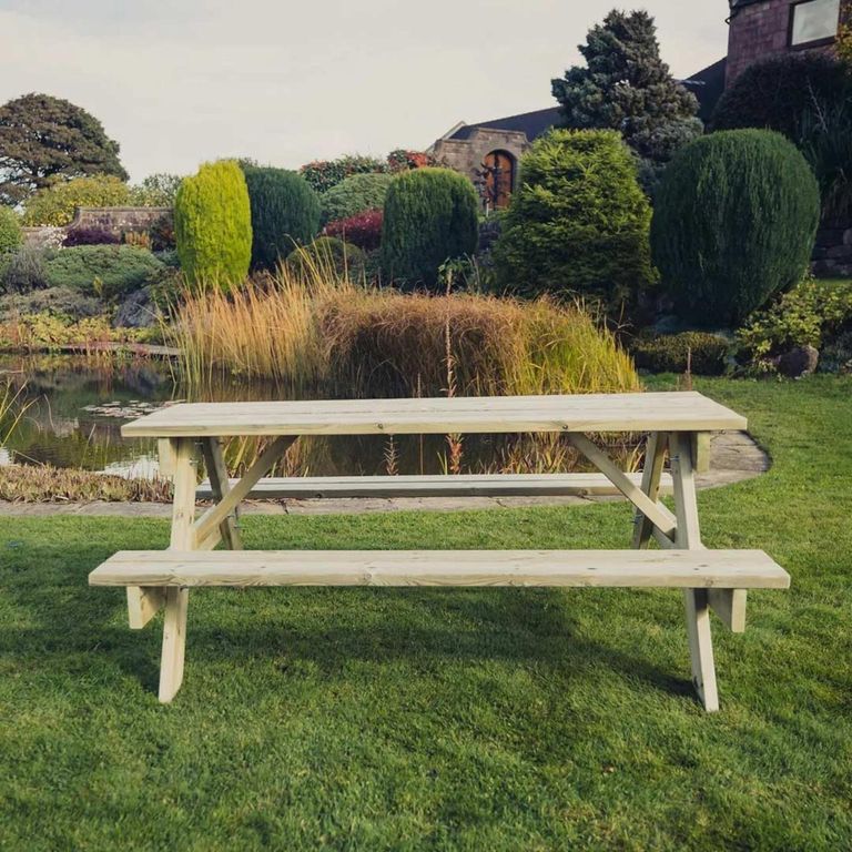 Churnet Valley Traditional Redwood Garden Picnic Table -180cm