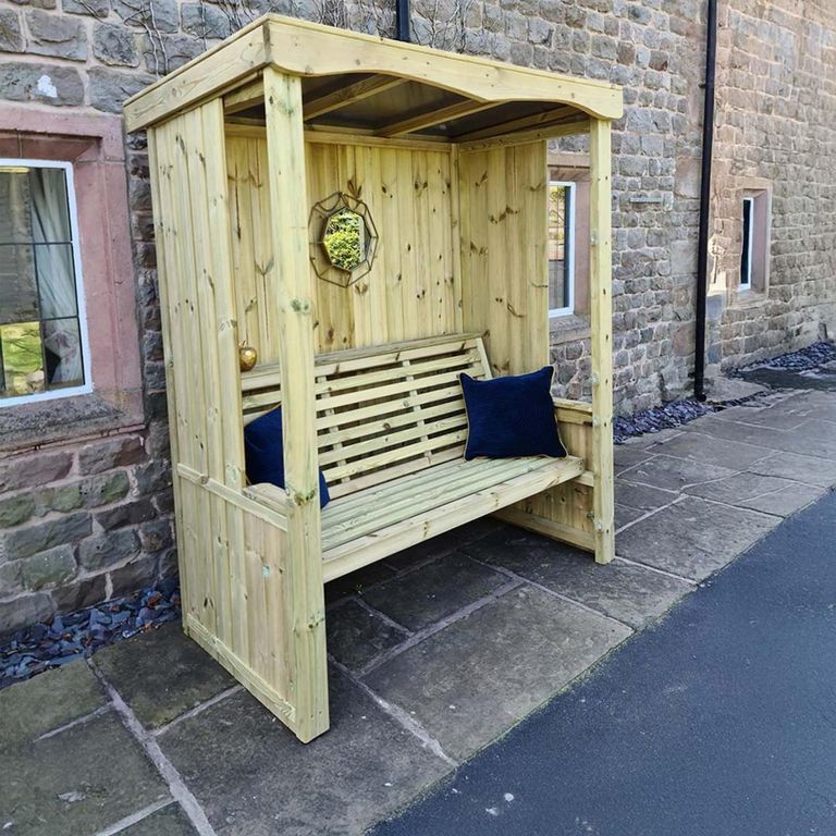 Churnet Valley Four Season Timber Wood 3 Seater Garden Arbour