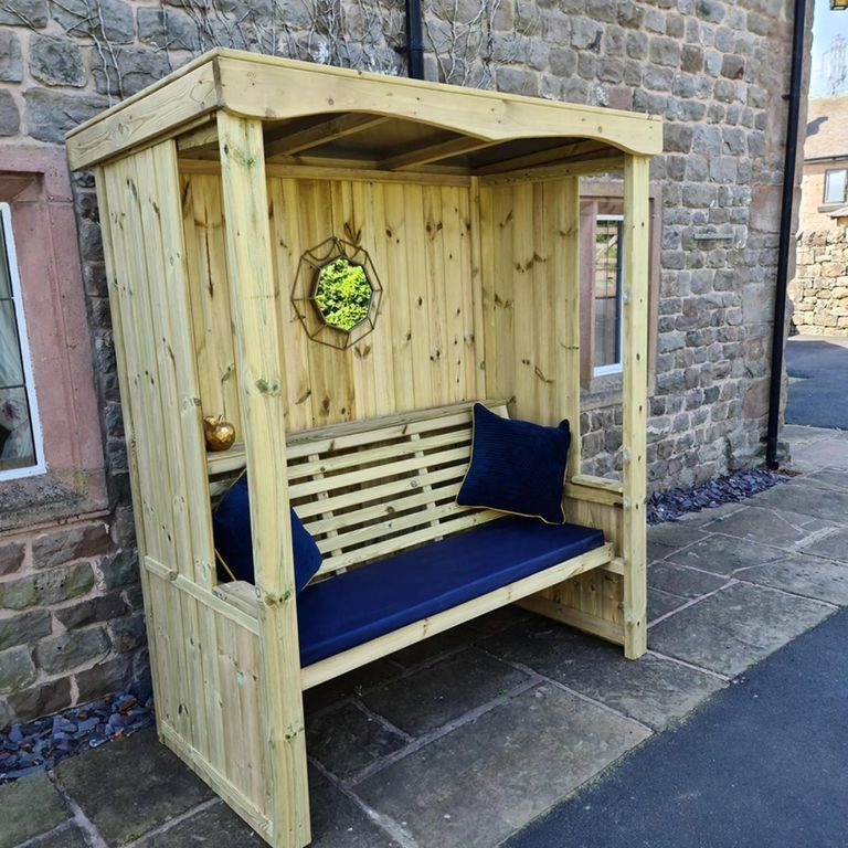 Churnet Valley Four Season Timber Wood 3 Seater Garden Arbour