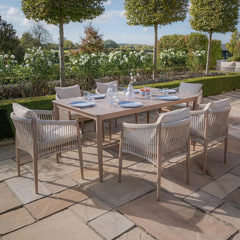 Havana Garden Dining Set - 6 Seater - 180cm - Natural Linen