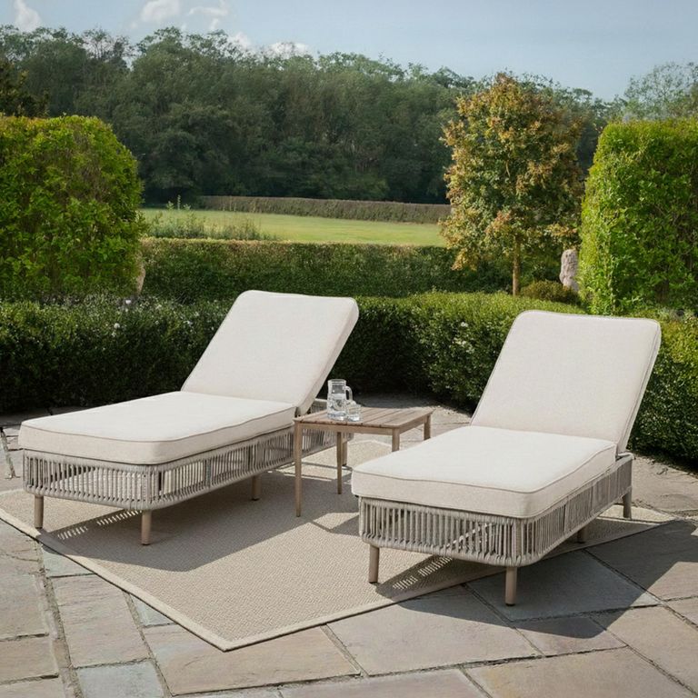 Havana Garden Sun Lounger Set - Natural Linen
