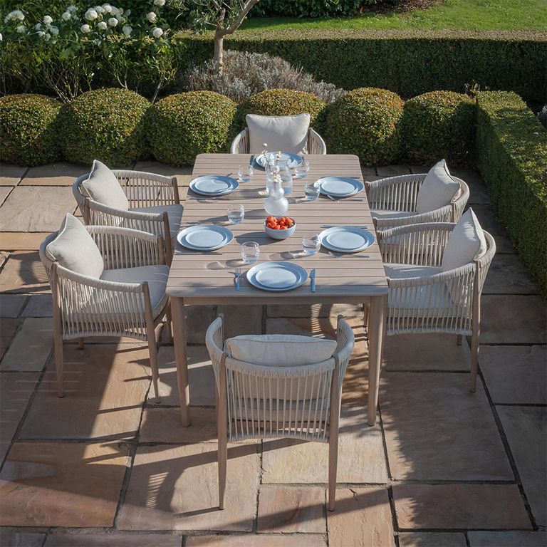 Havana Garden Dining Set - 6 Seater - 180cm - Natural Linen