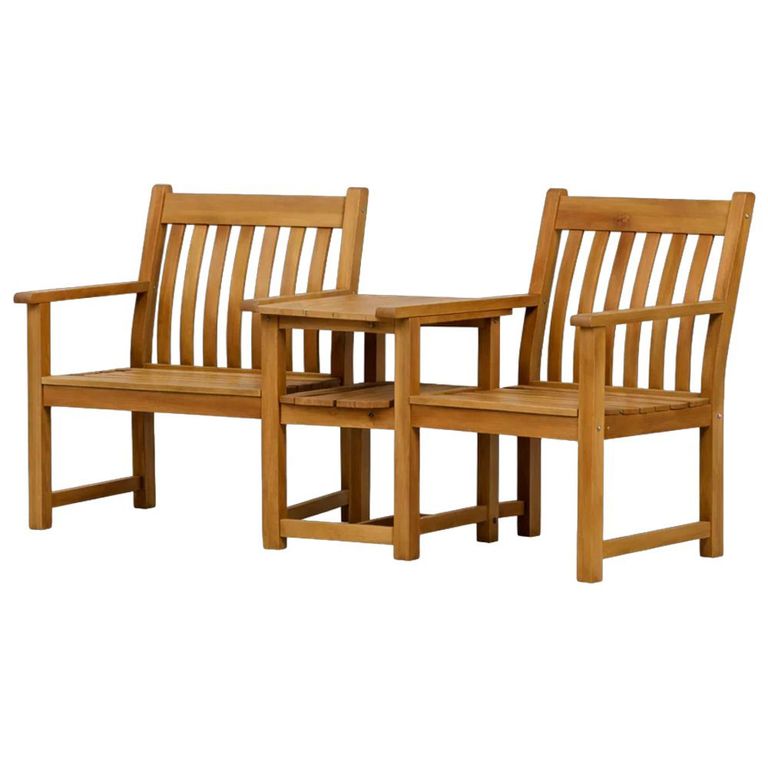Lakeside Garden Companion Set - Acacia Wood - Flat Arm