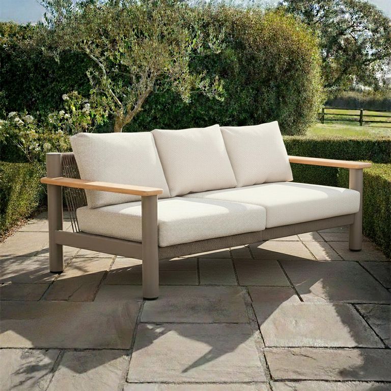 Sicily Garden Sofa - 3 Seater - Cafe Latte