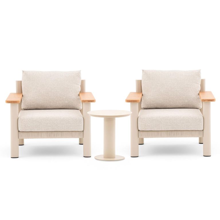 Sicily Garden Lounge Set - 2 Seater - Latte