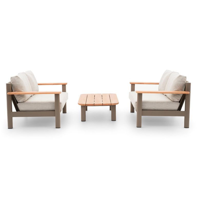 Sicily Garden Sofa Set - 4 Seater - with Coffee Table - Cafe Latte