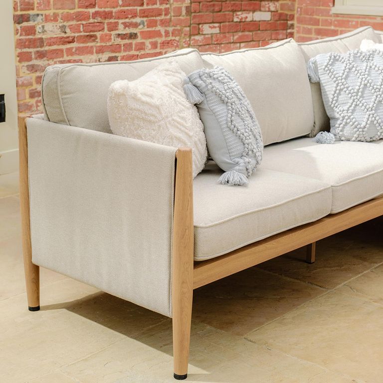 Burford Large Corner Sofa Set - Coffee Table - Ceramic Top - Almond