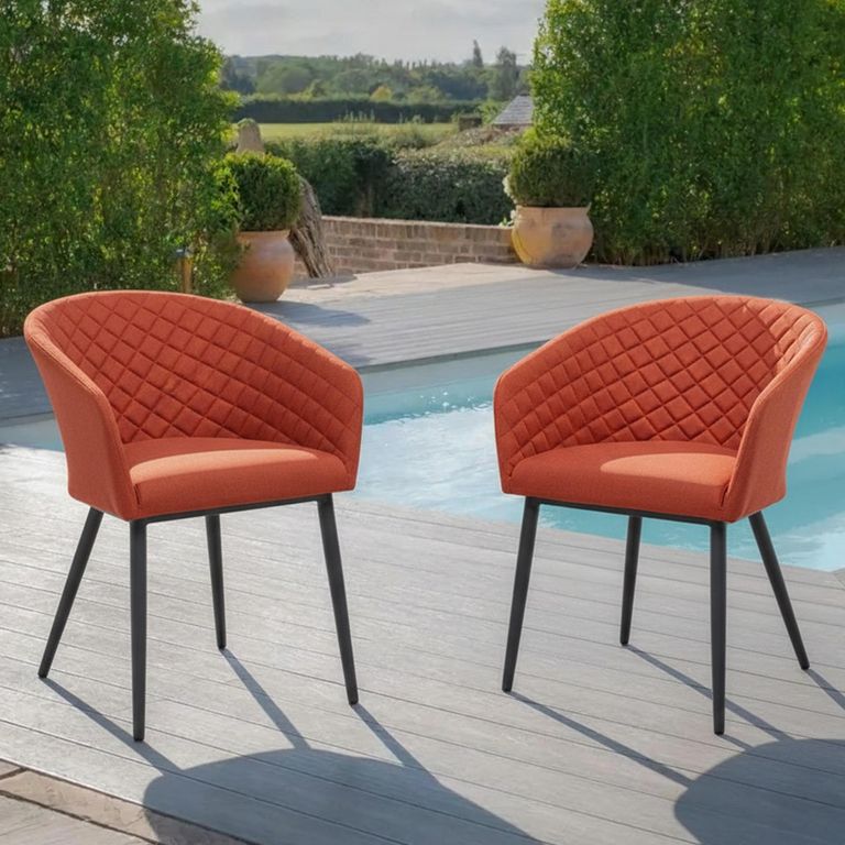 Ambition Garden Fabric Dining Chairs - Set of 2 - Terracotta