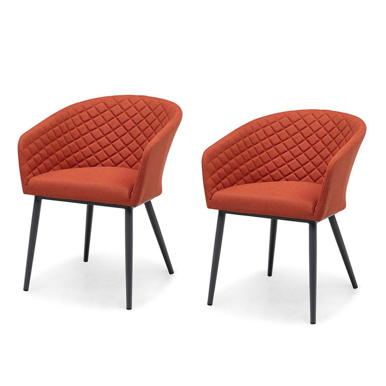 Ambition Garden Fabric Dining Chairs - Set of 2 - Terracotta