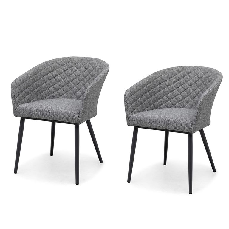 Ambition Garden Fabric Dining Chairs - Set of 2 - Zinc Grey