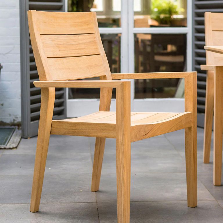 Roble Wood Stacking Garden Dining Armchair - Set of 2