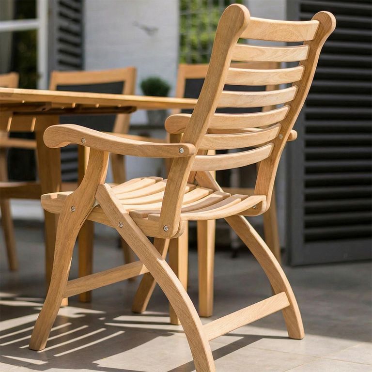 Roble Wood Folding Garden Dining Armchair - Set of 2
