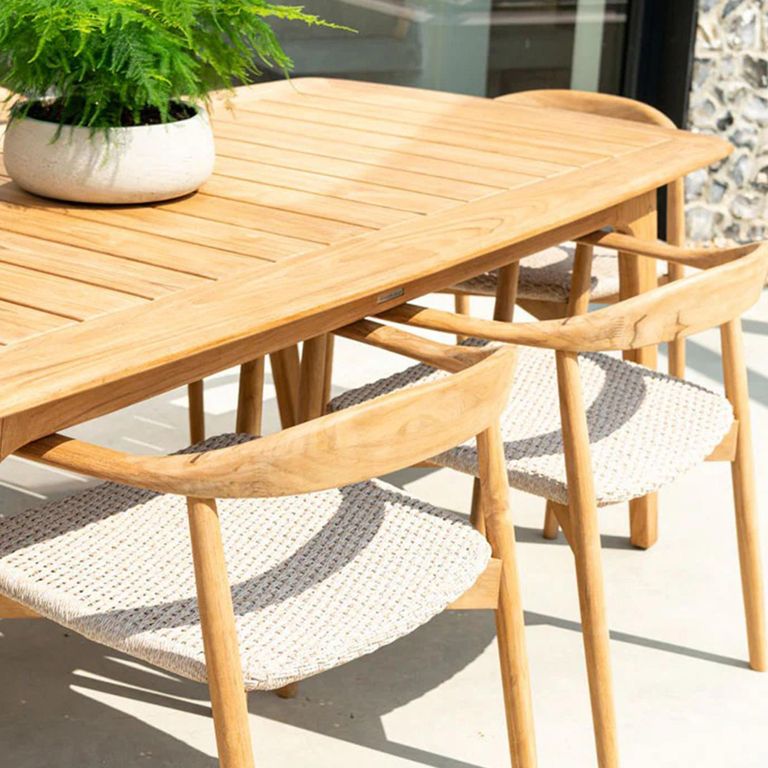 Dana Garden Dining Armchair - Set of 2 - Teak Wood and Rope