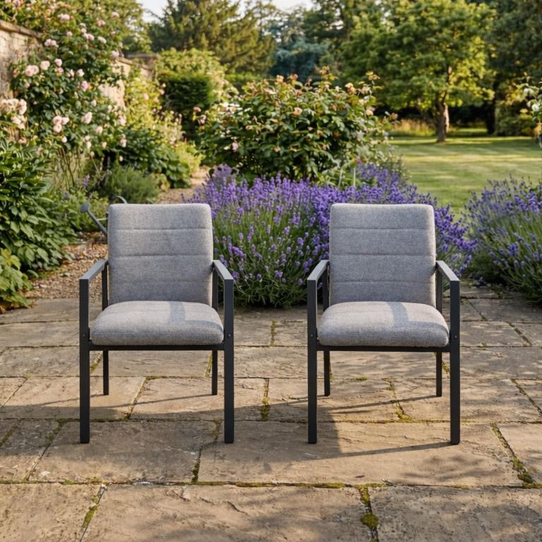 Ibiza Garden Dining Chairs - Set of 2 - Zinc Grey