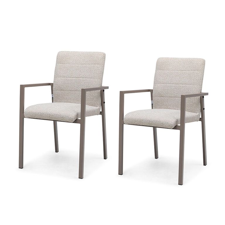 Ibiza Garden Dining Chairs - Set of 2 - Latte