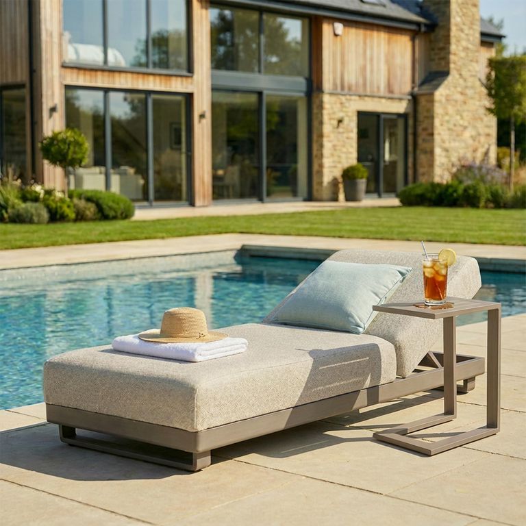 Ibiza Garden Sun Lounger - Latte