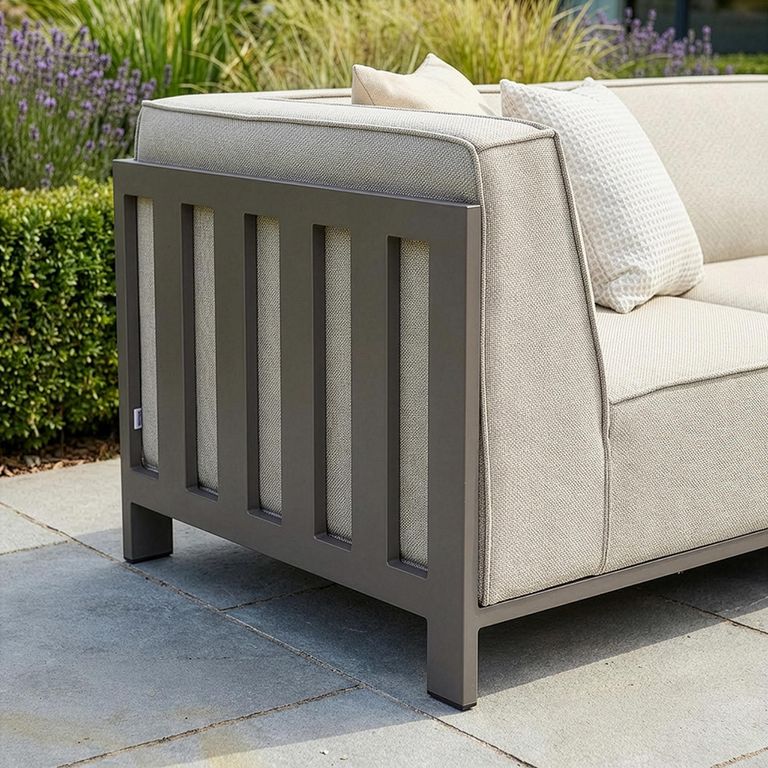 Ibiza Medium Corner Garden Sofa Set - Coffee Table - Ceramic Top - Latte