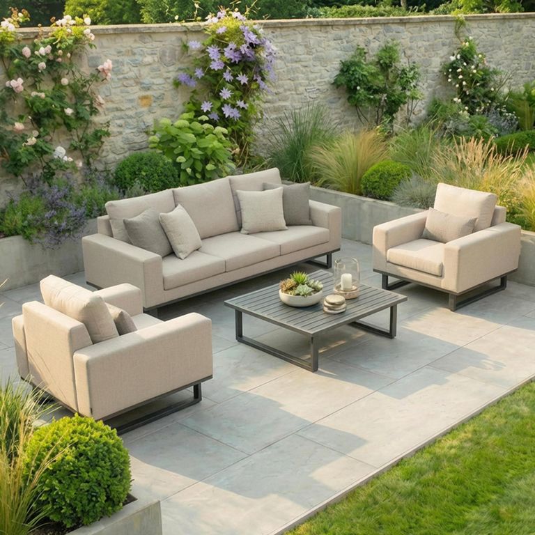 Ethos Garden Sofa Set - 3 Seater - Coffee Table - Oatmeal