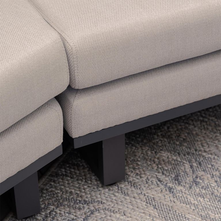 Ethos Garden Grande Corner Set - with Footstool - Coffee Table - Oatmeal