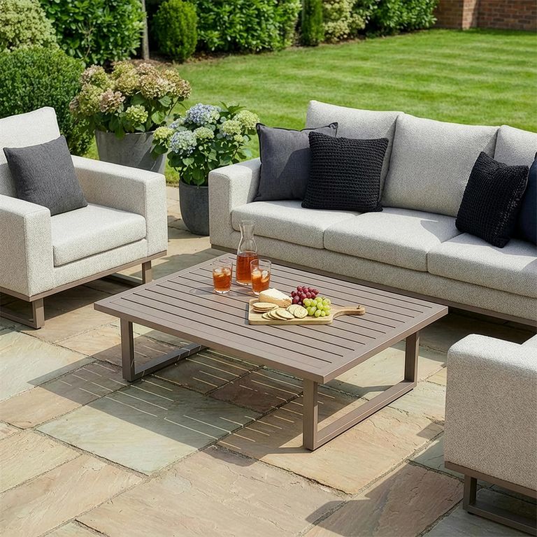 Ethos Garden Sofa Set - 3 Seater - Coffee Table - Latte