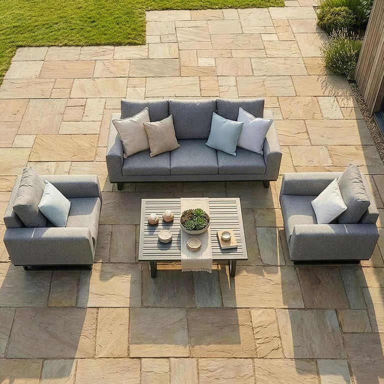 Ethos Garden Sofa Set - 3 Seater - Coffee Table - Zinc Grey