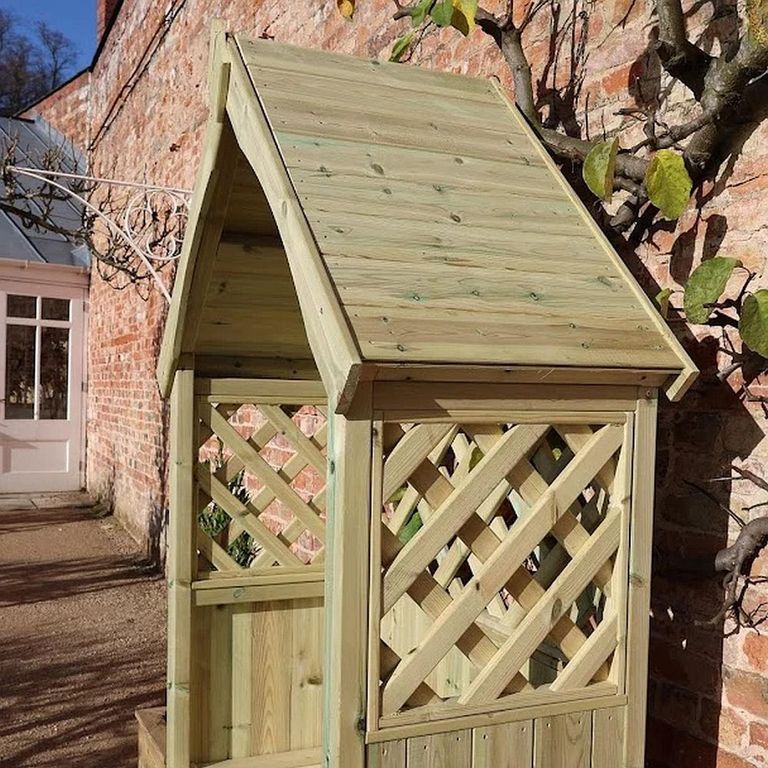 Daisy Garden Arbour - 2 Seater - Trellis Storage - Redwood