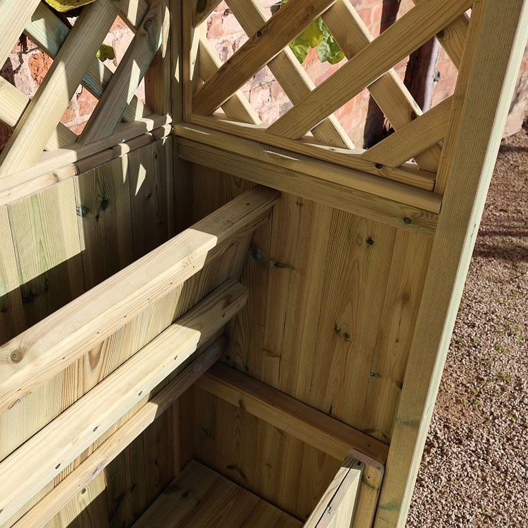 Daisy Garden Arbour - 2 Seater - Trellis Storage - Redwood