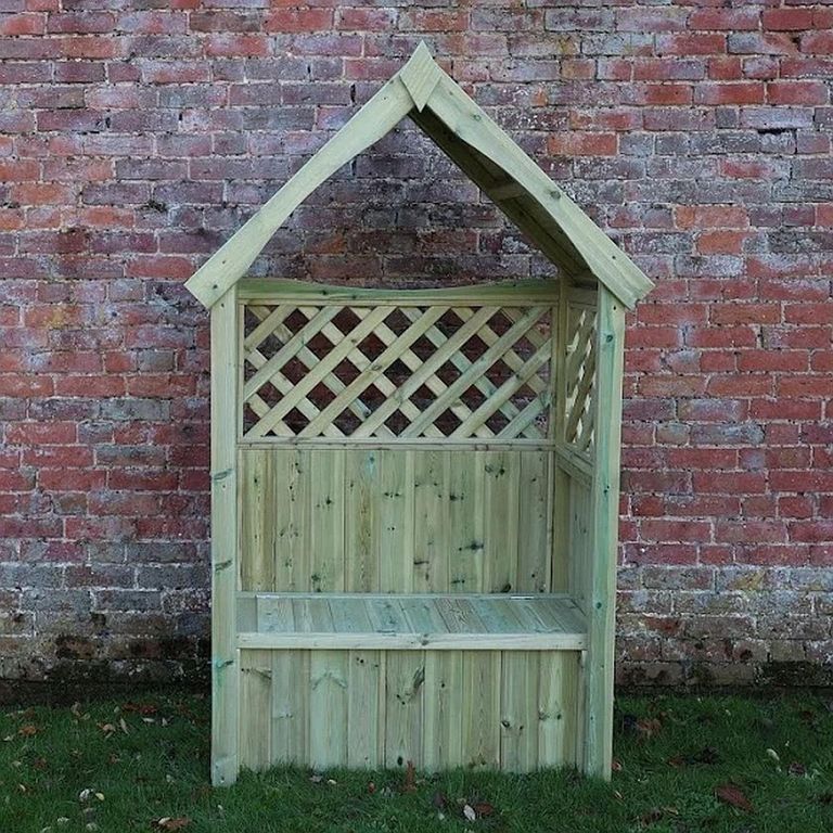 Daisy Garden Arbour - 2 Seater - Trellis Storage - Redwood