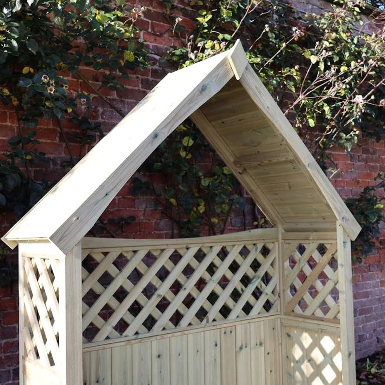 Daisy Garden Arbour - 3 Seater - Trellis Storage - Redwood