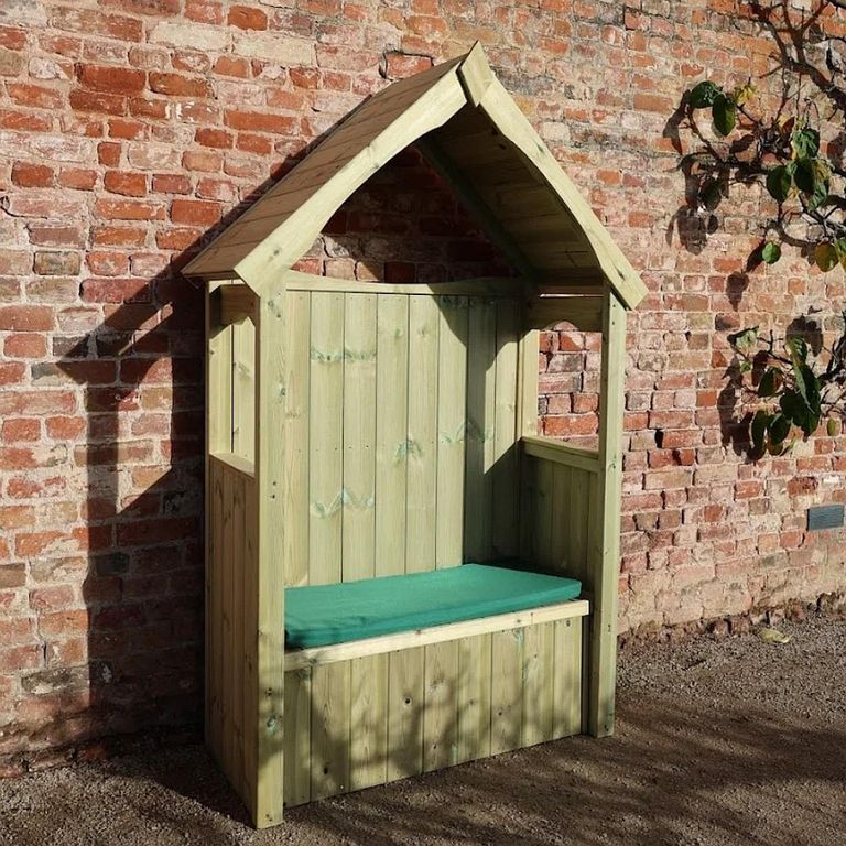 Willow Garden Arbour - 2 Seater - Storage - Redwood
