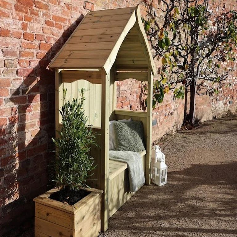 Willow Garden Arbour - 2 Seater - Storage - Redwood