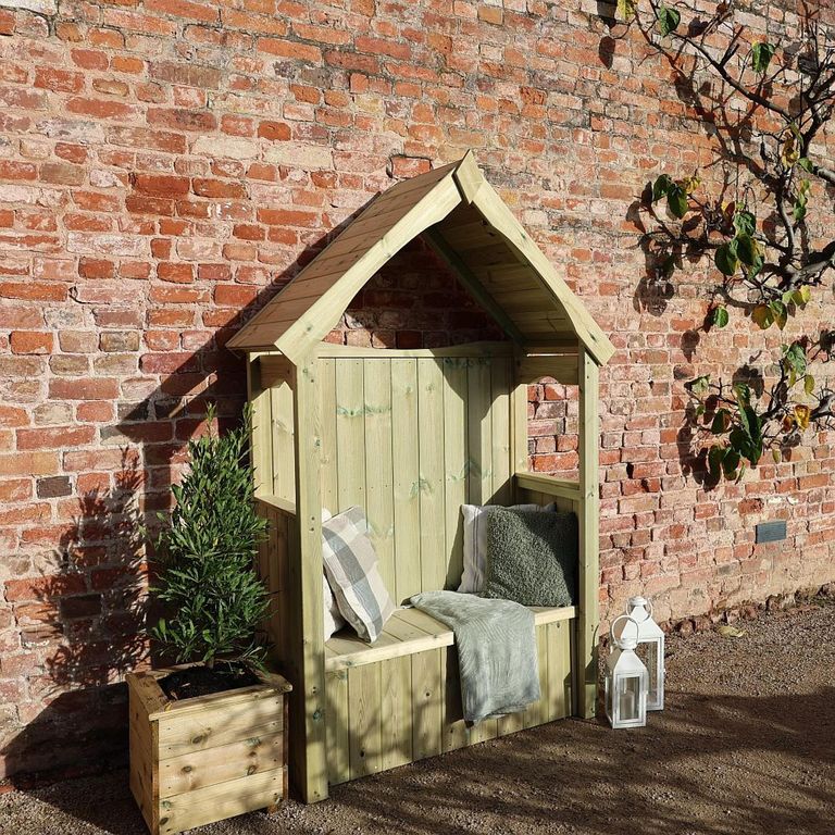 Willow Garden Arbour - 2 Seater - Storage - Redwood