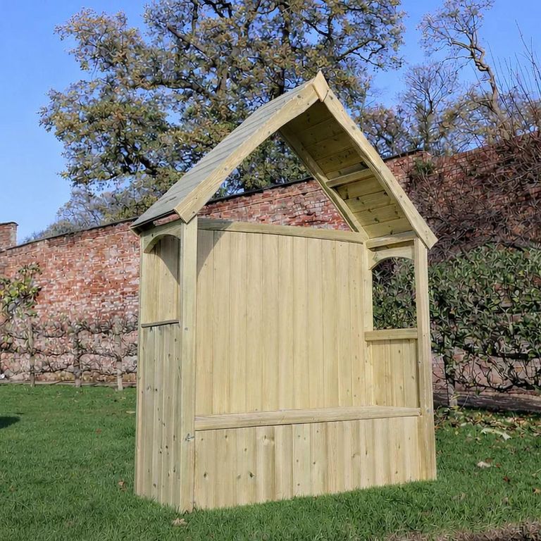 Willow Garden Arbour - 3 Seater - Storage - Redwood