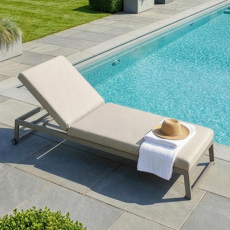 Allure Garden Sun Lounger - Latte