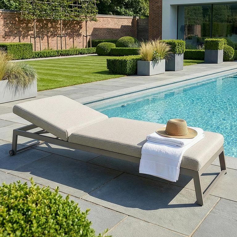 Allure Garden Sun Lounger - Latte