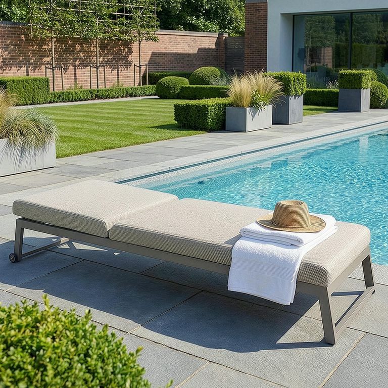 Allure Garden Sun Lounger - Latte