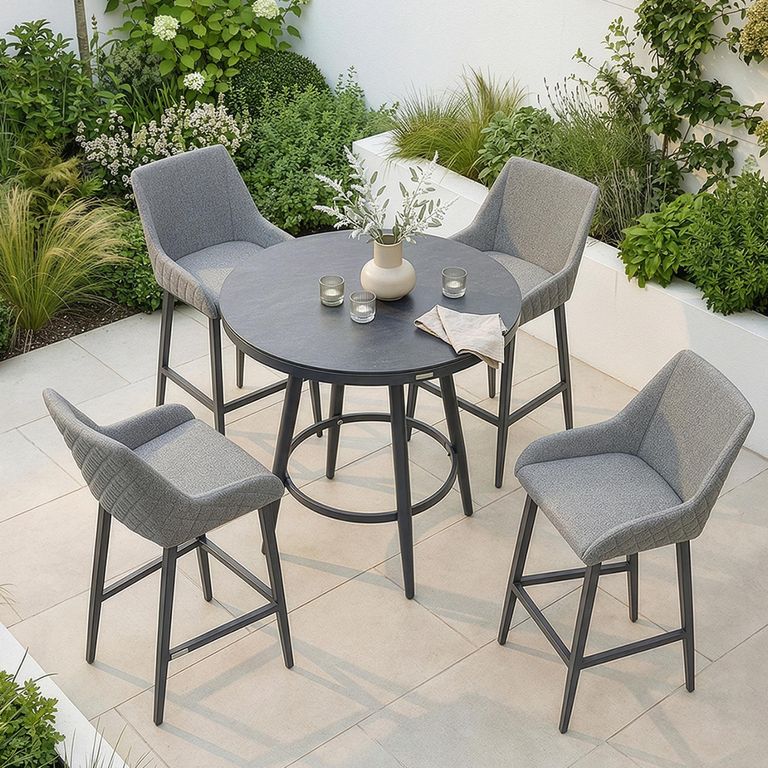Regal Garden Bar Set - 4 Seater - Zinc Grey