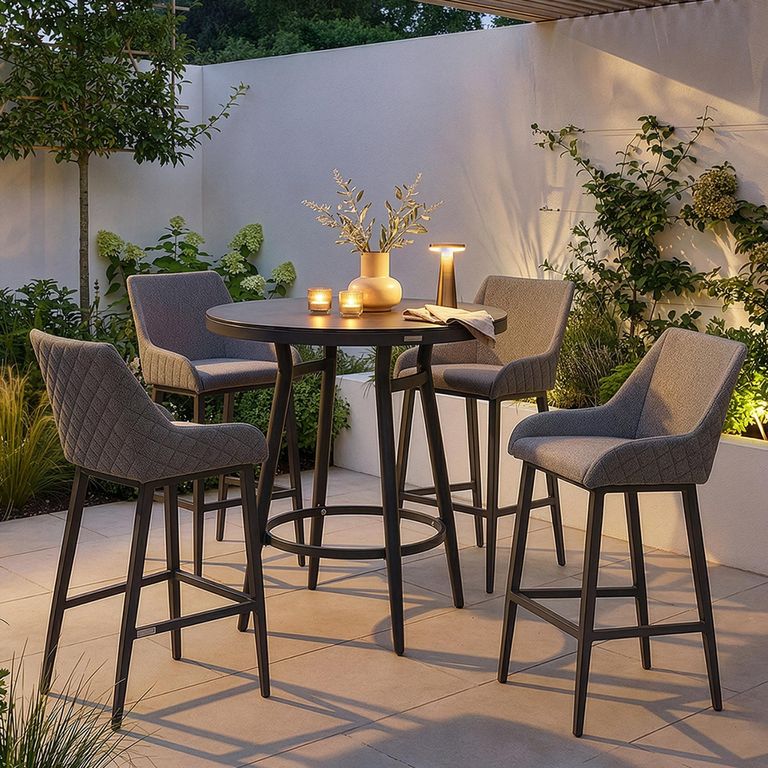 Regal Garden Bar Set - 4 Seater - Zinc Grey