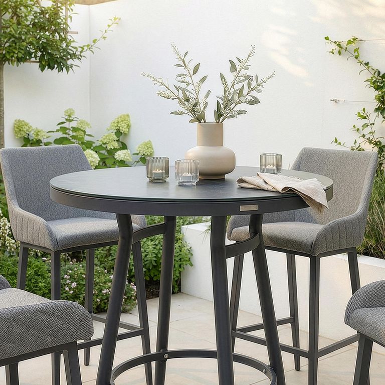 Regal Garden Bar Set - 4 Seater - Zinc Grey